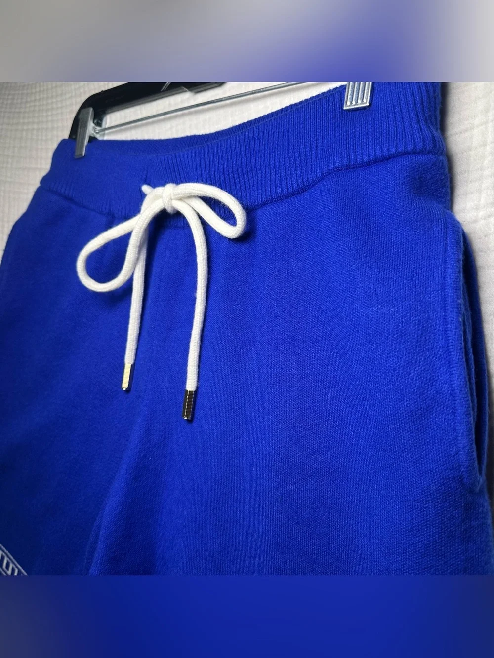 YoungLA Hieroglyphic Knit Shorts 116 Royal Blue Mens LARGE L Greek Key Gym YLA